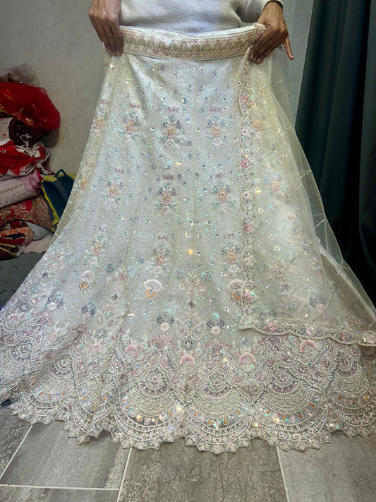 Astonishing white lehenga