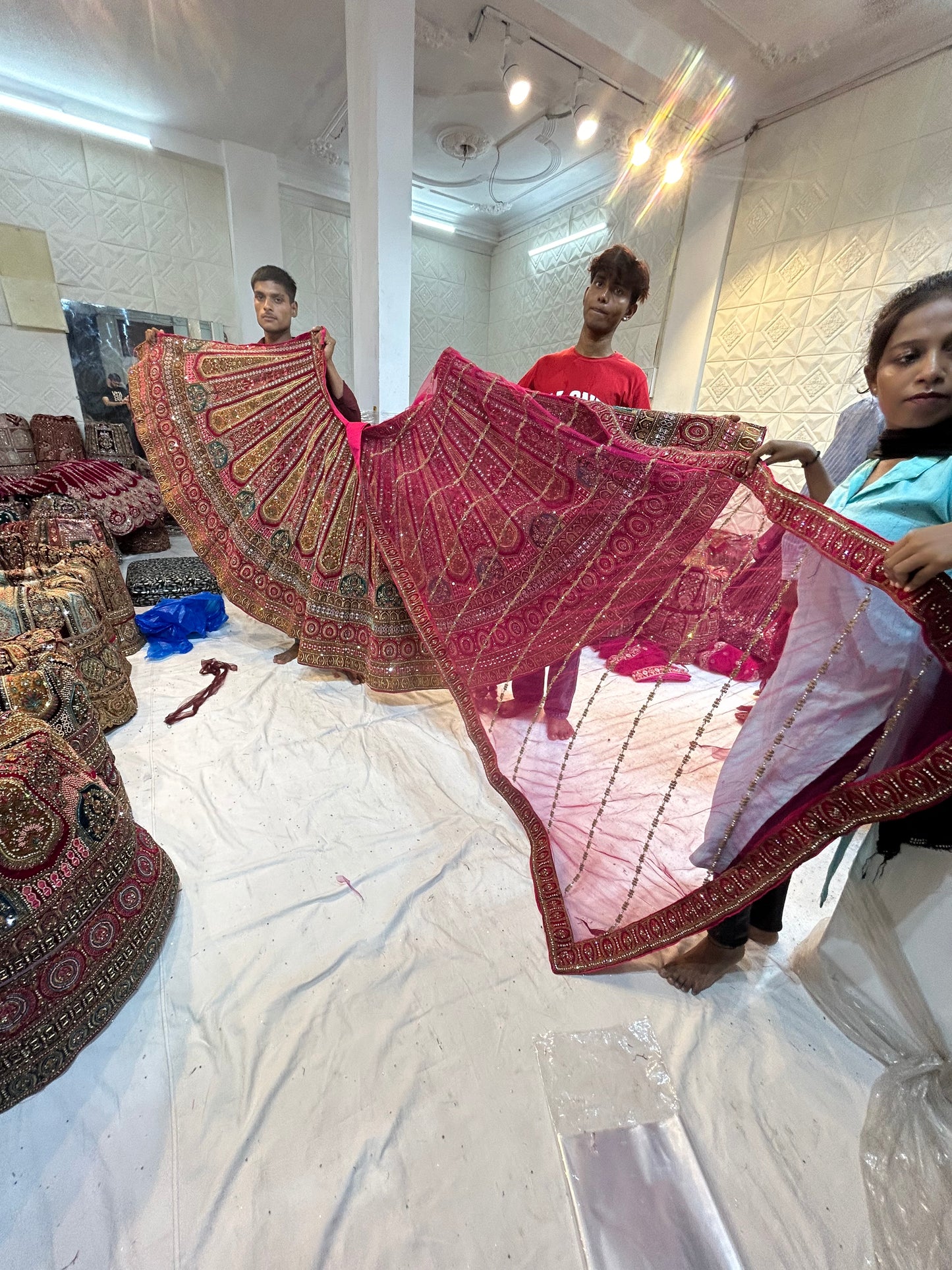 Dark pink bridal Lehenga