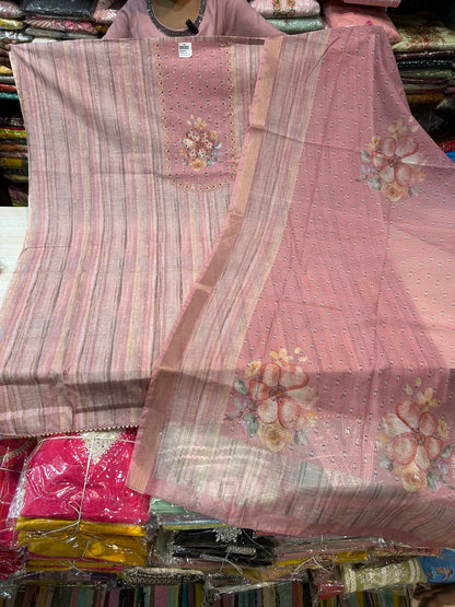 Majestic pink Unstitched suit