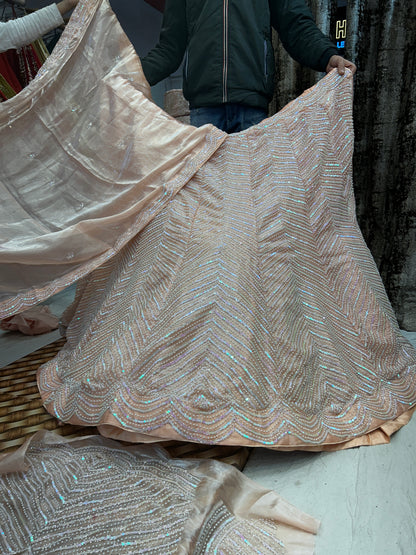 Amazing zig Zag Peach Lehenga