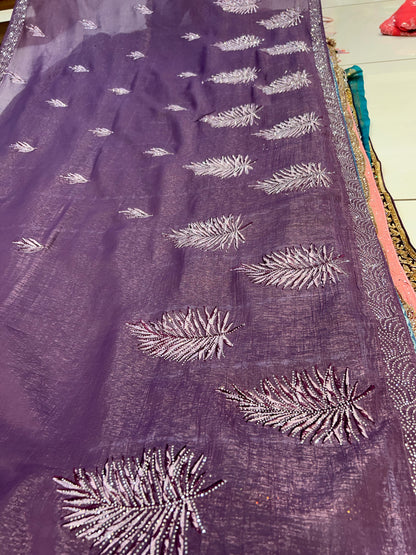 Dreamy Purple leaf saree