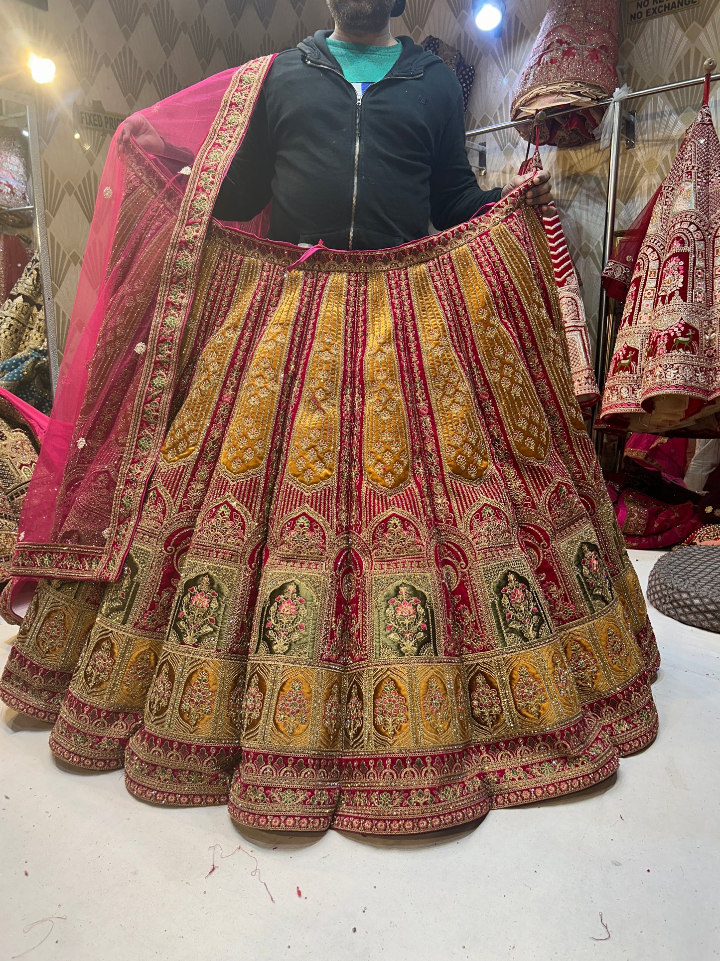 Pink yellow heavy Designer Lehenga ❤️