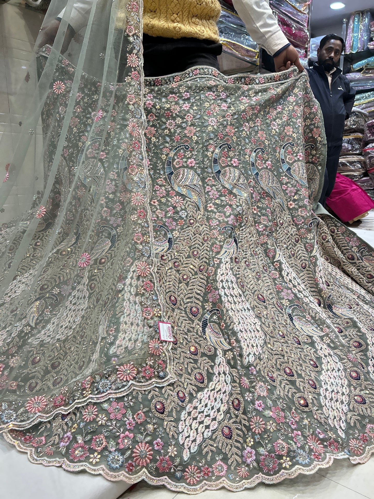 Khoobsurat peacock pista green Lehenga