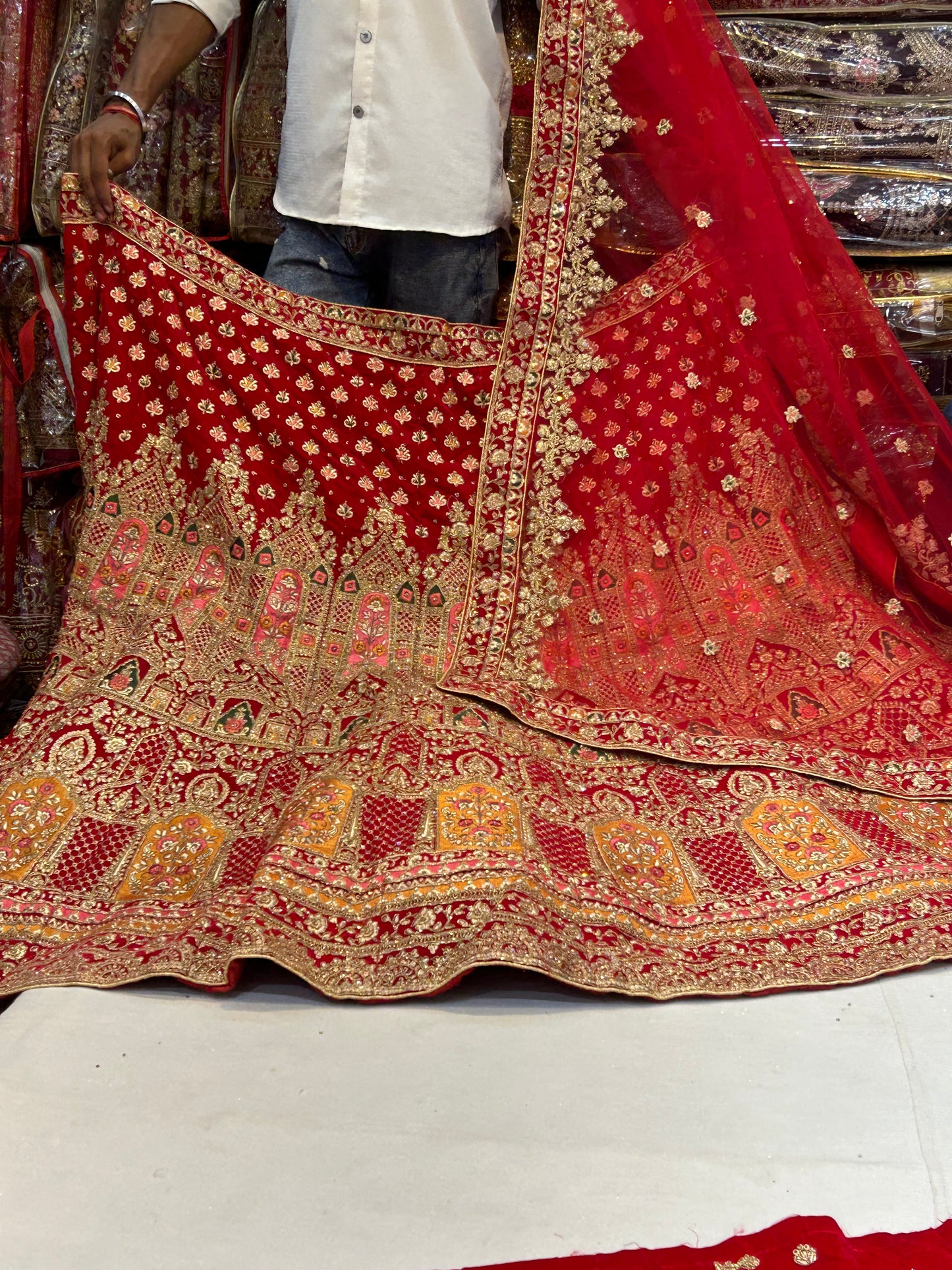 Red bridal lehenga