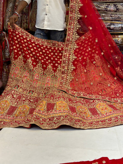 Red bridal lehenga