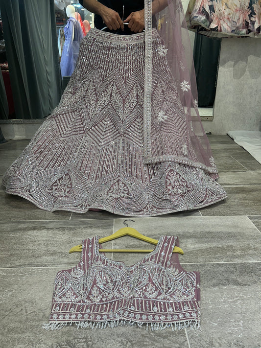 Fabulous white Grey lehenga