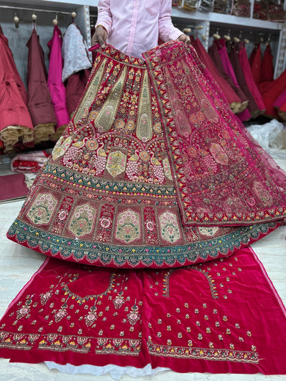 Something different red bridal lehenga