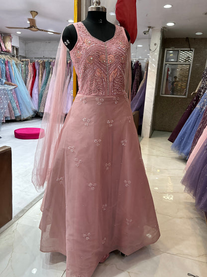 Impresionante vestido rosa