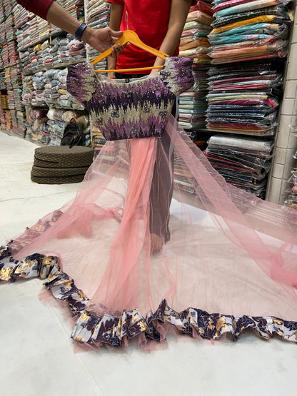 Fabulous pink fancy saree 🥰