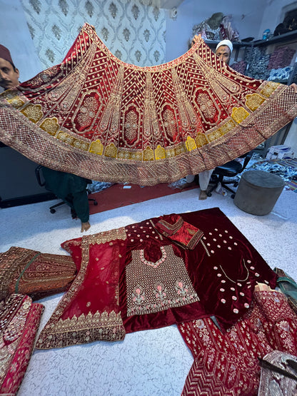 Gorgeous maroon bridal lehenga