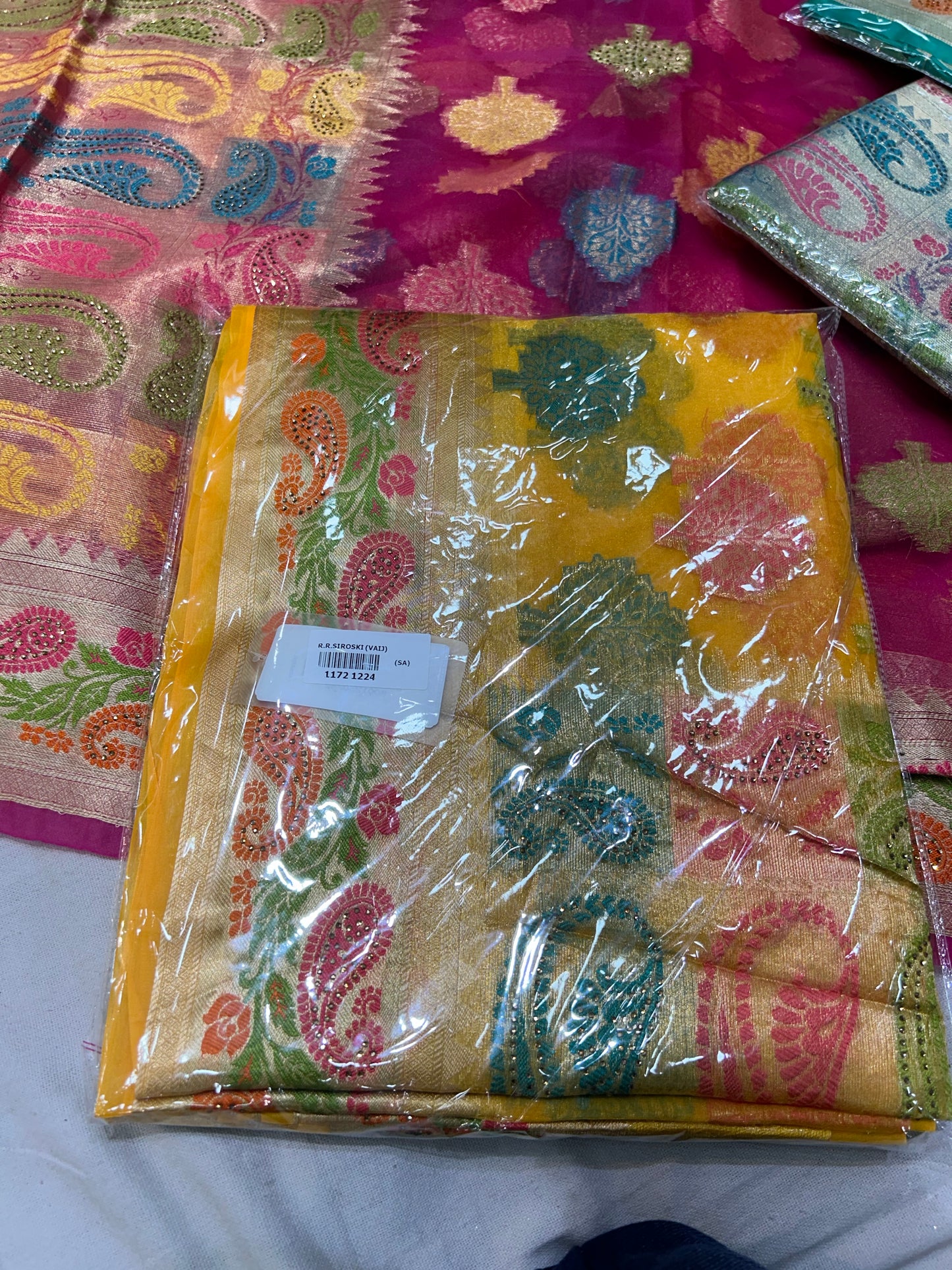 Golden Yellow haldi mehendi saree