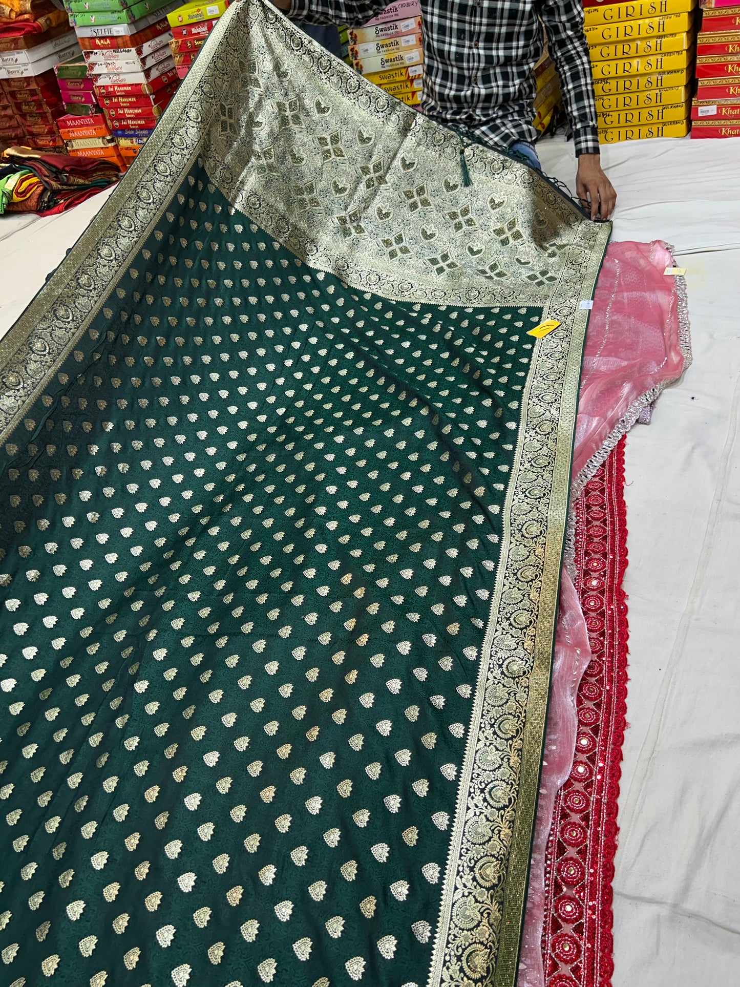 Fair Dark Green saree