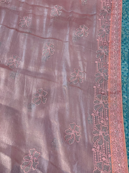 Premium baby pink saree