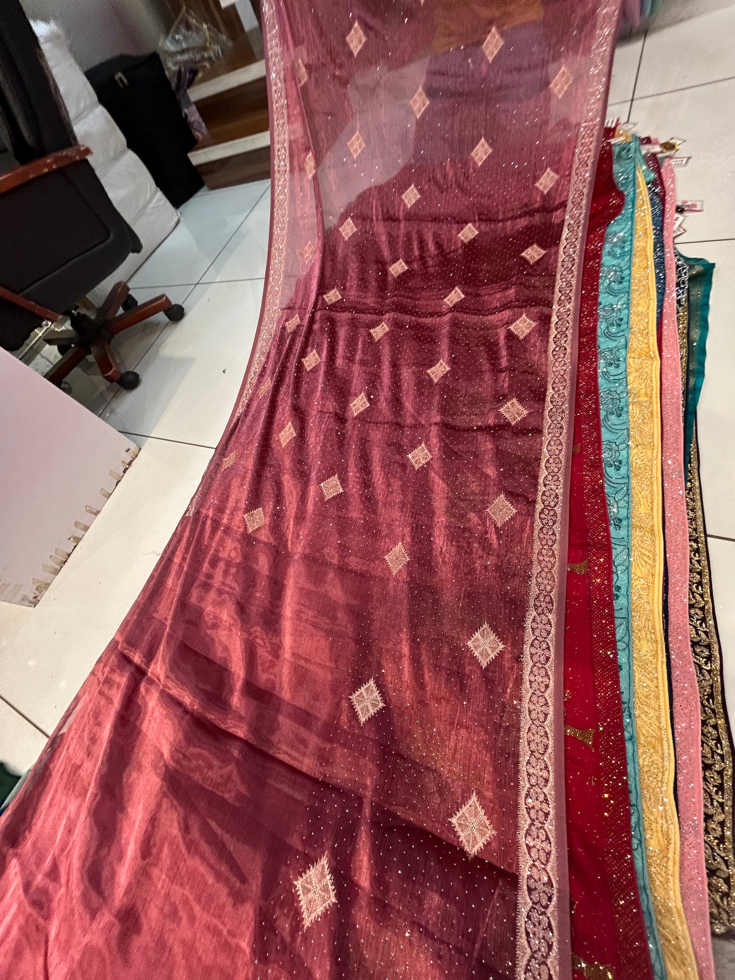 Beautiful maroon saree