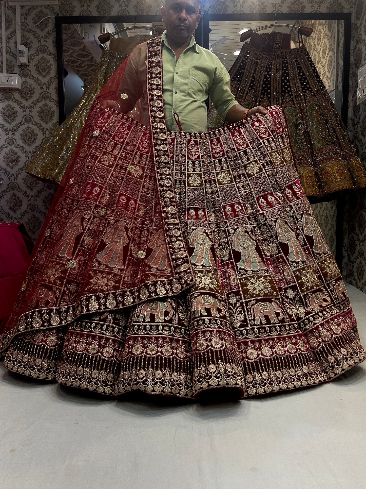 Gajraj Ball Maroon Bridal Lehenga