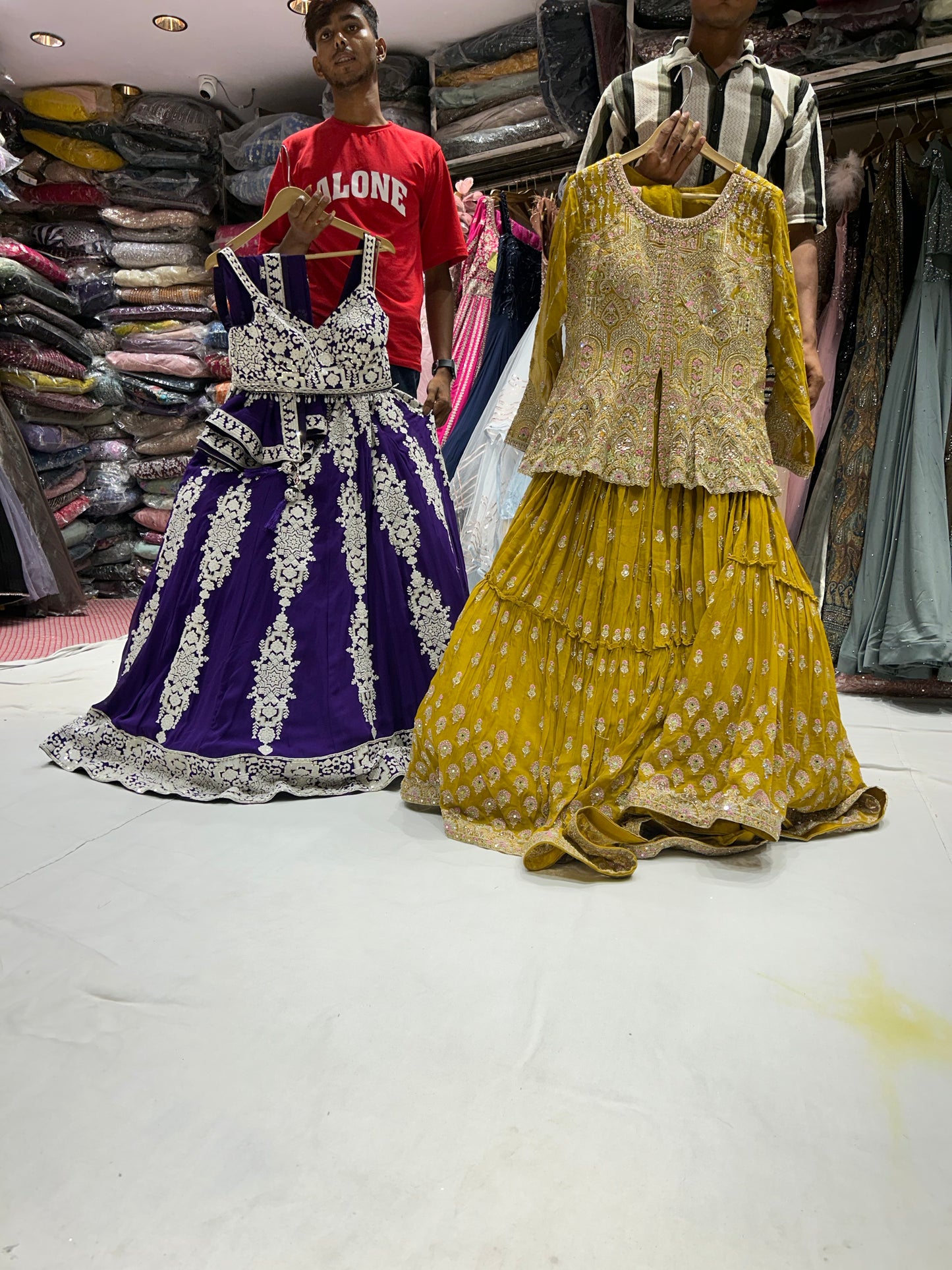 Awesome purple crop top lehenga