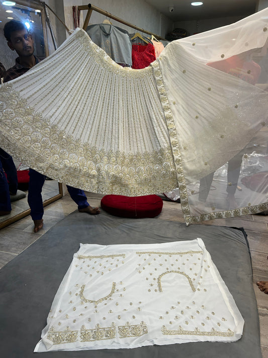 Something different white Lehenga