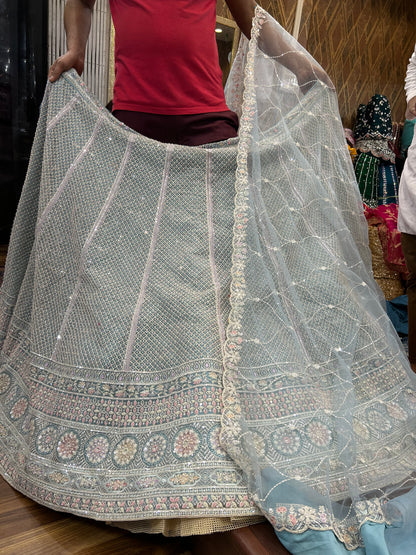 Fabulous sky blue lehenga