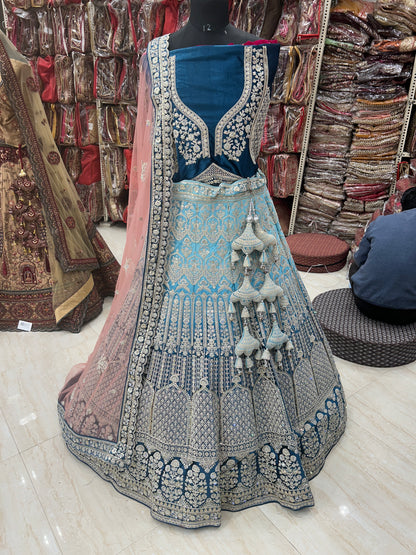 Lehenga de diseñador en color azul cielo ❤️