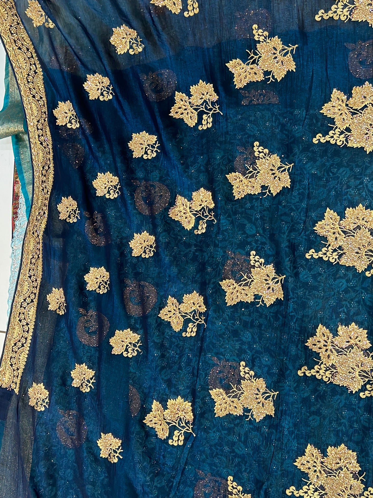 Amazing dark blue saree