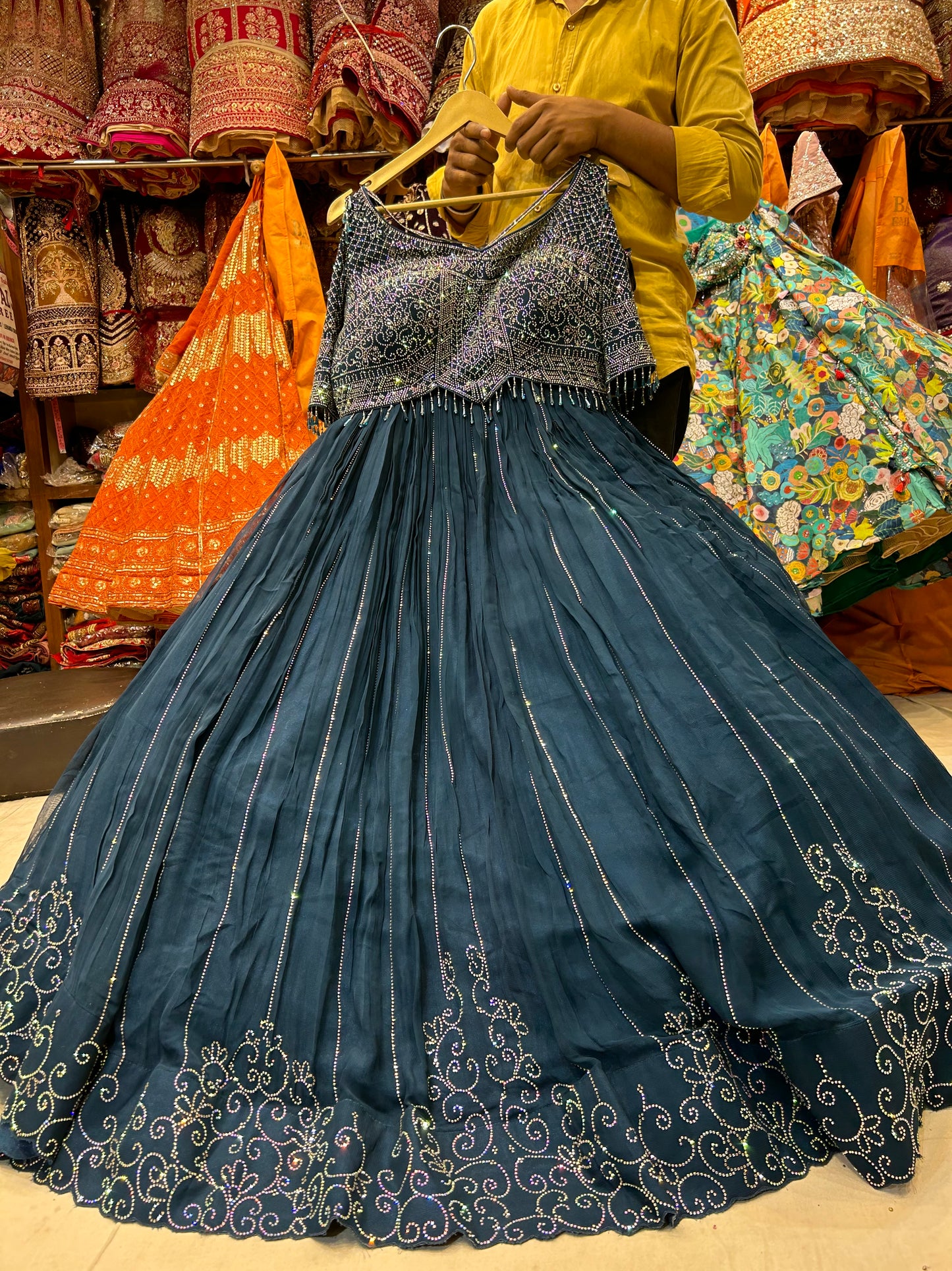 Gajab blue lehenga Chandni Chowk Delhi