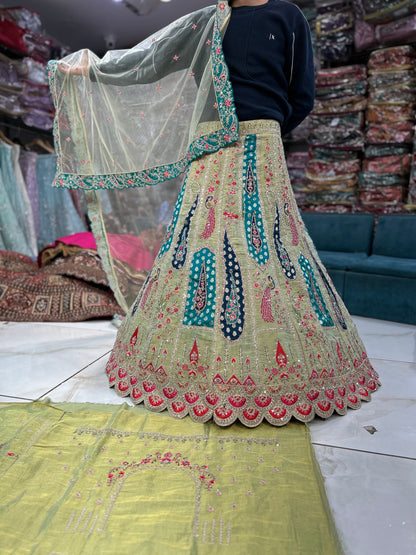 Khoobsurat green lehenga