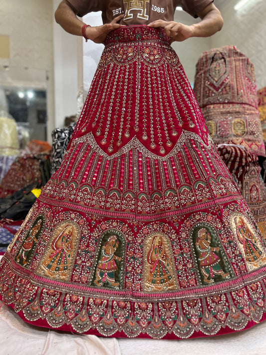 Stunning rani pink doli barat Jhumka bridal lehenga