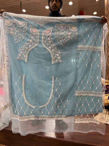 Fabulous sky blue lehenga