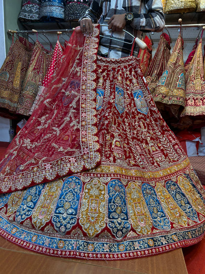 Majestic red bridal Lehenga