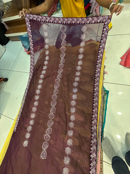 Astonishing Violet Purple saree