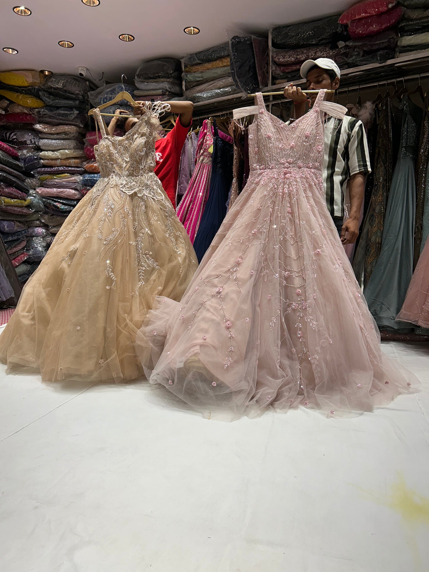 Stunning Light brown golden mustard Gown