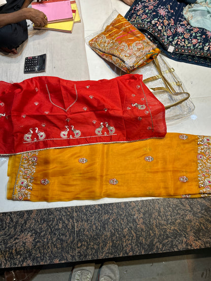 Yellow haldi mehendi saree