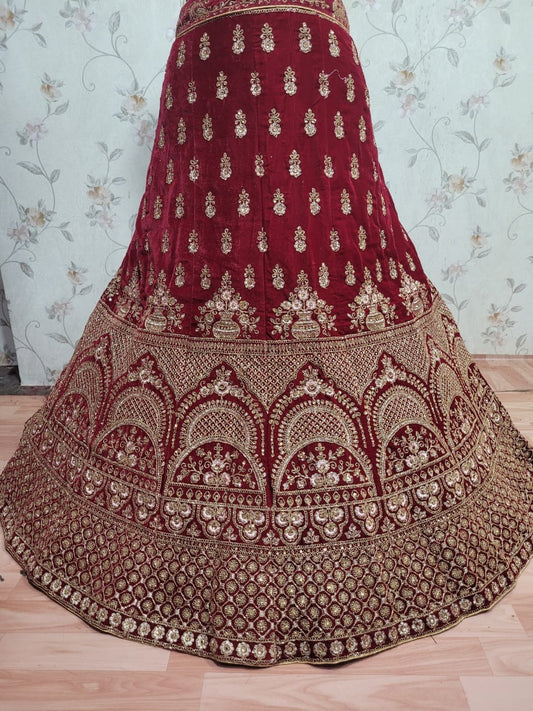 Pretty maroon bridal Lehenga