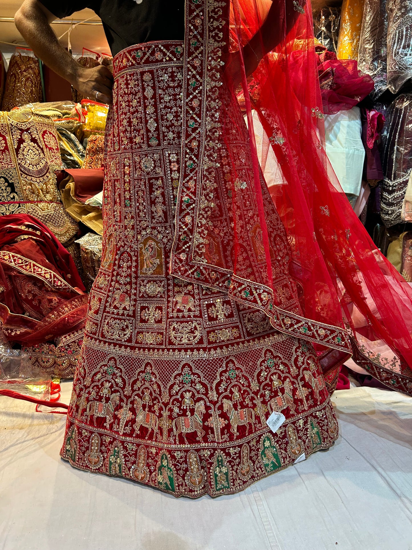 Fabulous Red doli barat Lehenga