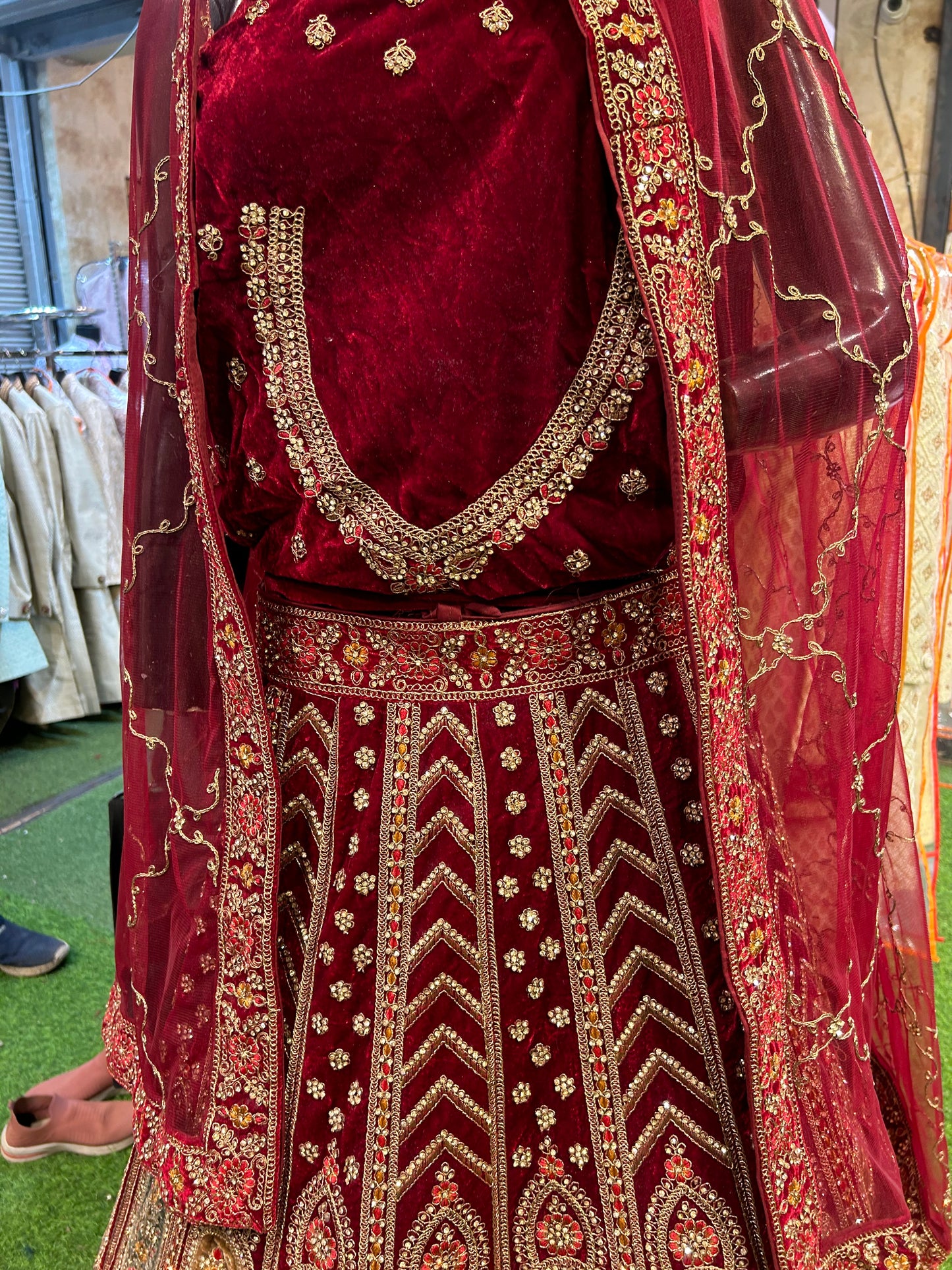 Majestic red bridal lehenga