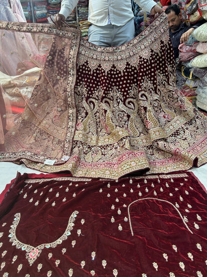 Maroon Peaccock Lehenga