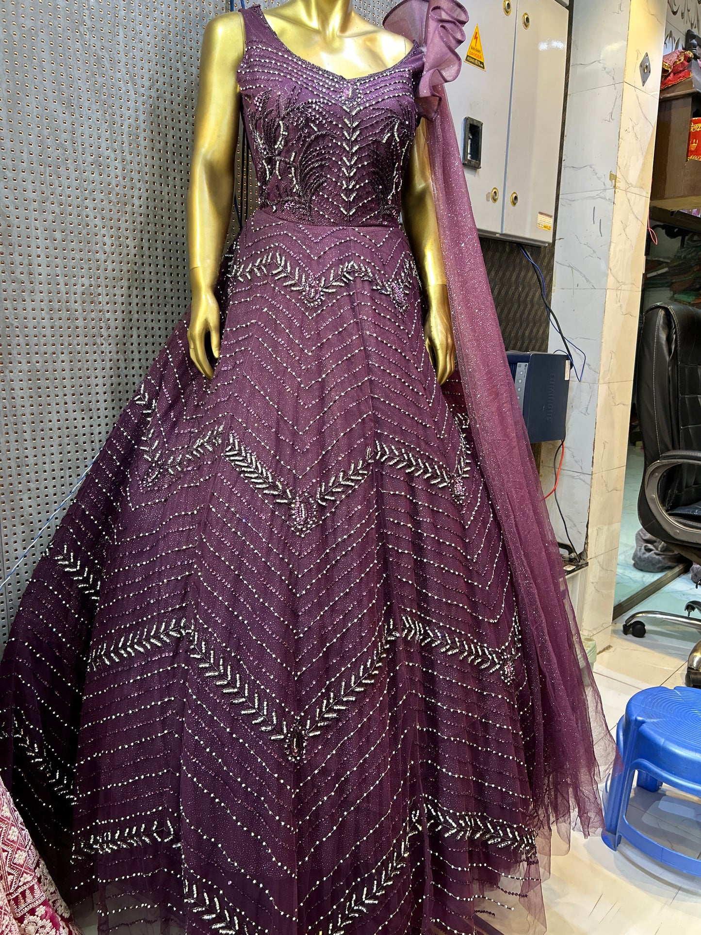 Tremendous purple Gown