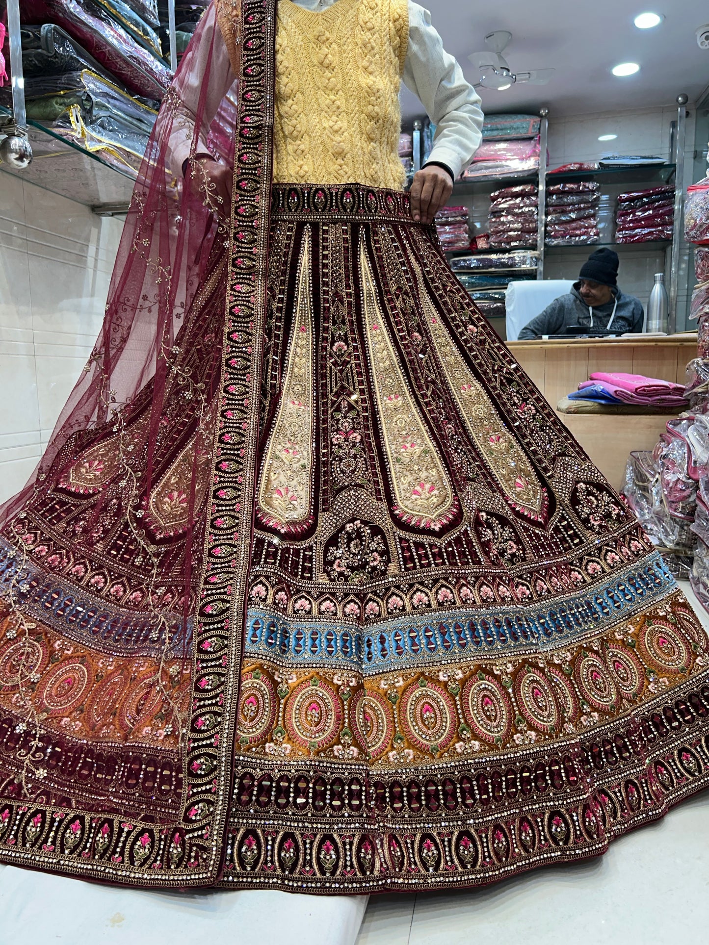 Attractive maroon bridal Lehenga