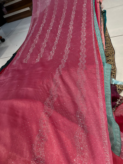 Fabulous baby pink saree