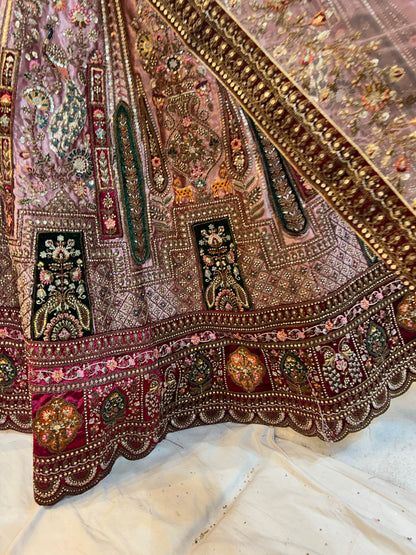 Lovely Pastel pink shade Flair Lehenga