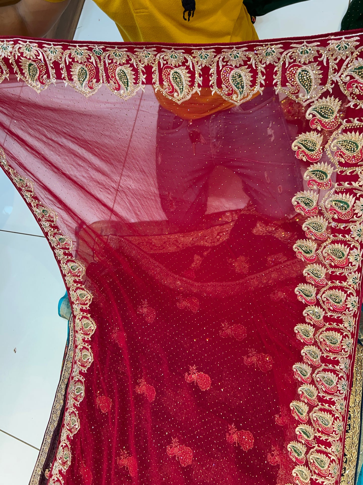 Pretty red saree