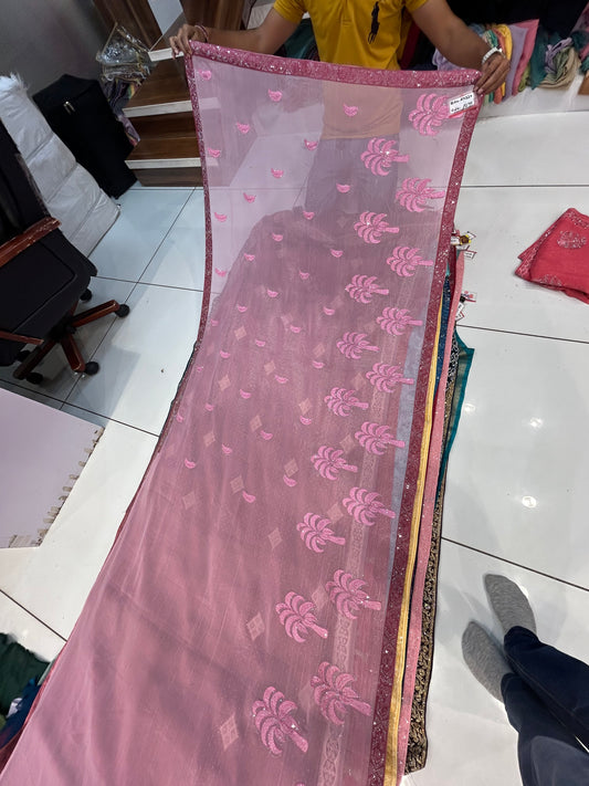 Fair Baby pink saree