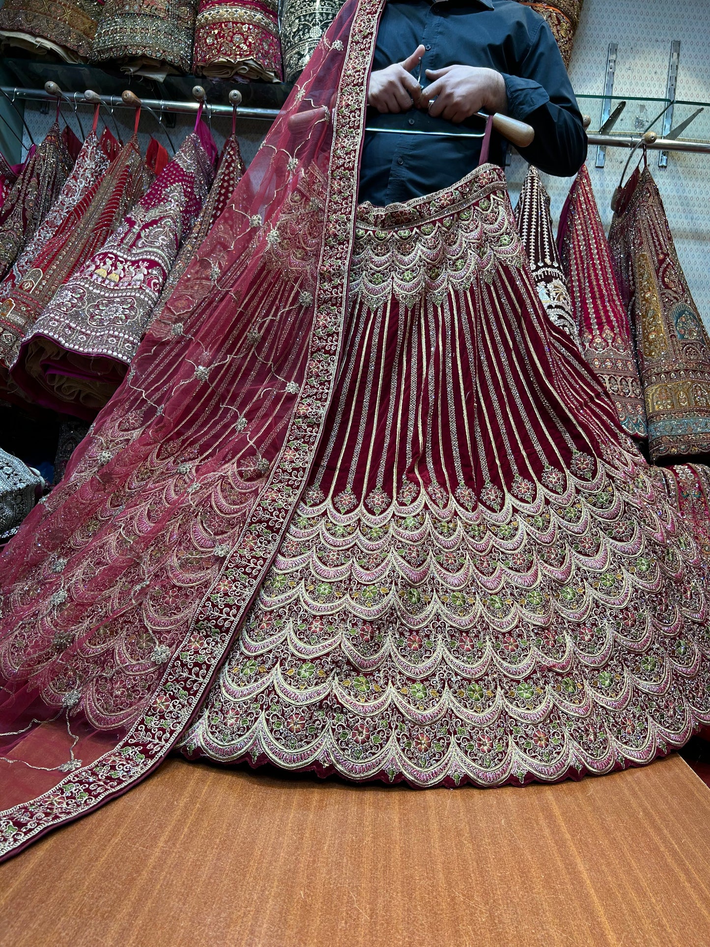 Astonishing maroon bridal Lehenga