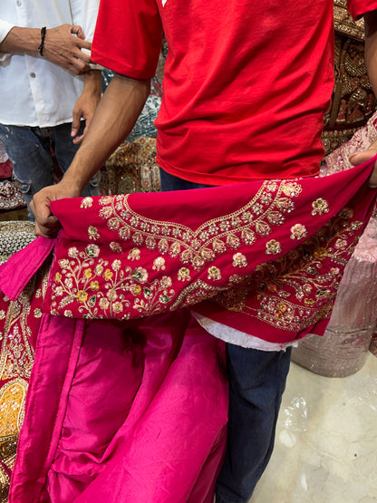 Red bridal mermaid lehenga