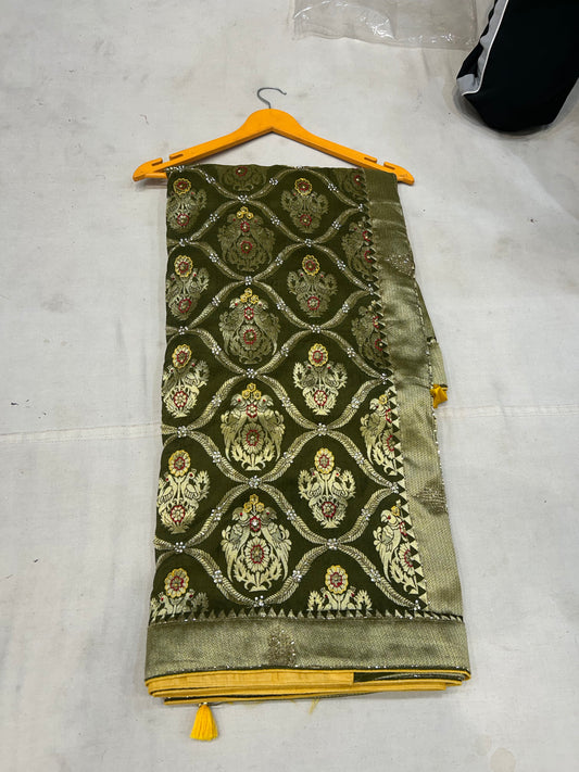 Stunning Green fancy saree