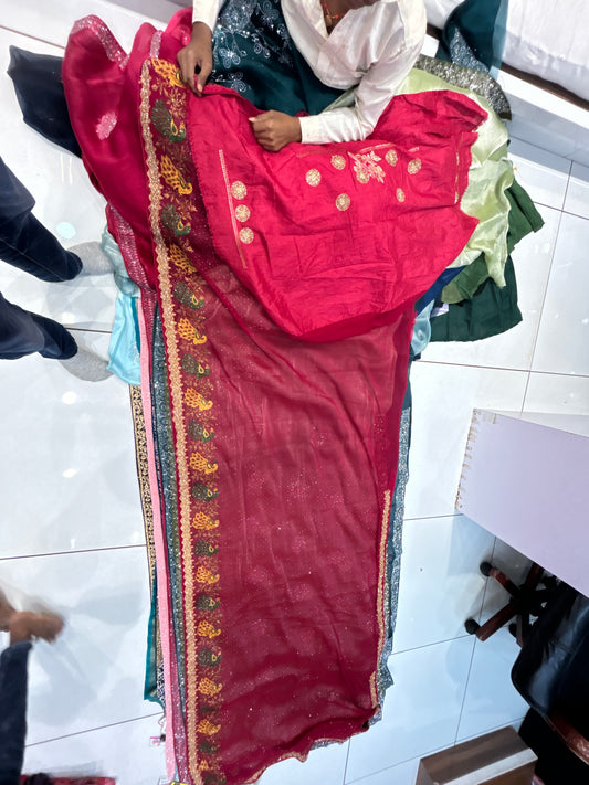 Lovely Peacock red saree