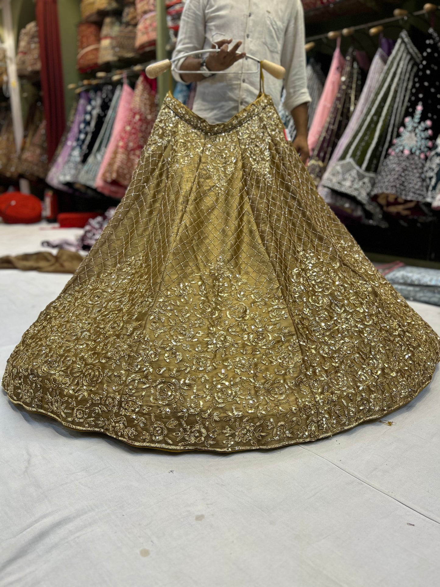 Charming golden lehenga