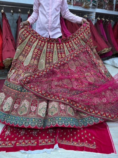 Something different red bridal lehenga