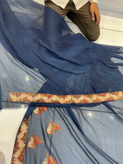 Blue Designer saree