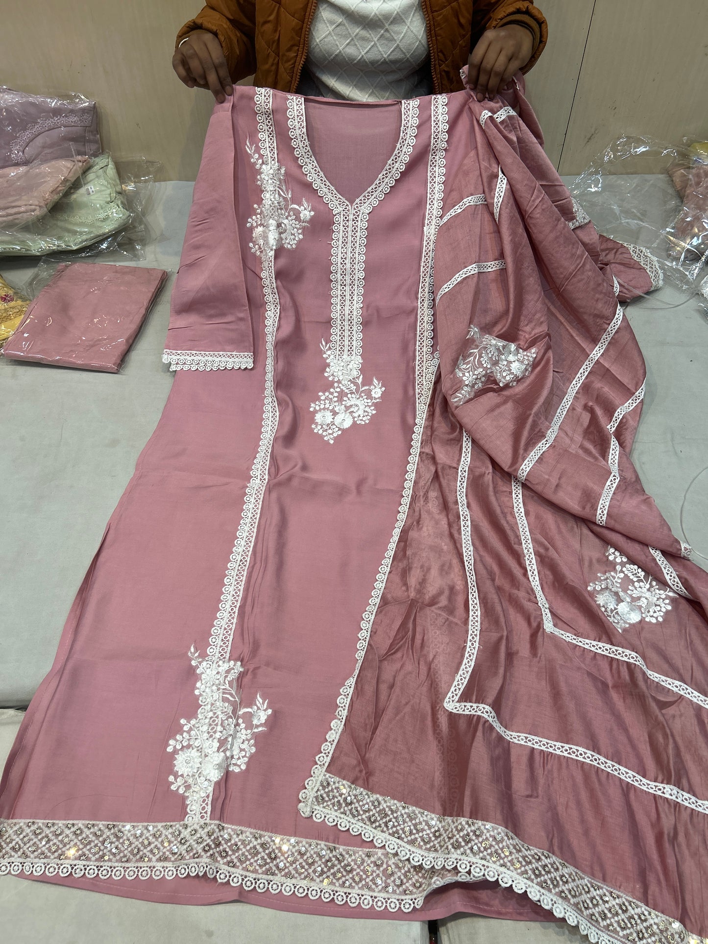 Pink Fancy women Unstitched Suit